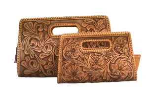 ALLE Hand-Tooled Leather Small Clutch  "ENVELOPE" more Colors