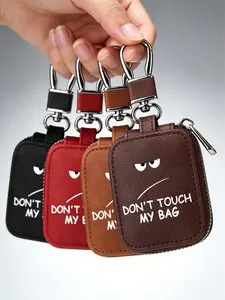 Don't Touch My Bag Storage Pouch, Headphone Bag, Soft Portable Key and Coin Holder for AirPods Pro/1/2/3, PU Leather Material, Travel Organizer for Earbuds and Cables