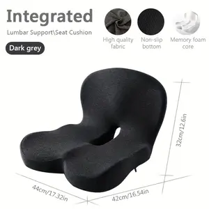Integrated memory foam car seat cushion and lumbar support, office waist protection back cushion, household and vehicle lumbar pillow, Enhanced seat cushion