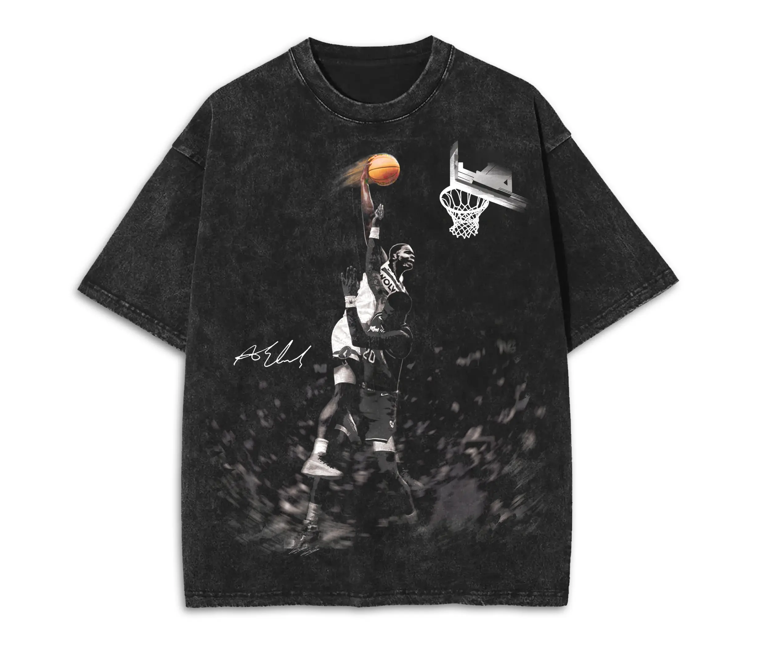 Vintage Anthonyy Edwards Signature T-shirt, 90s Minnesota Basketball Graphic Tee For Men Women, Retro Anthony Dunk Unisex Washed Shirt
