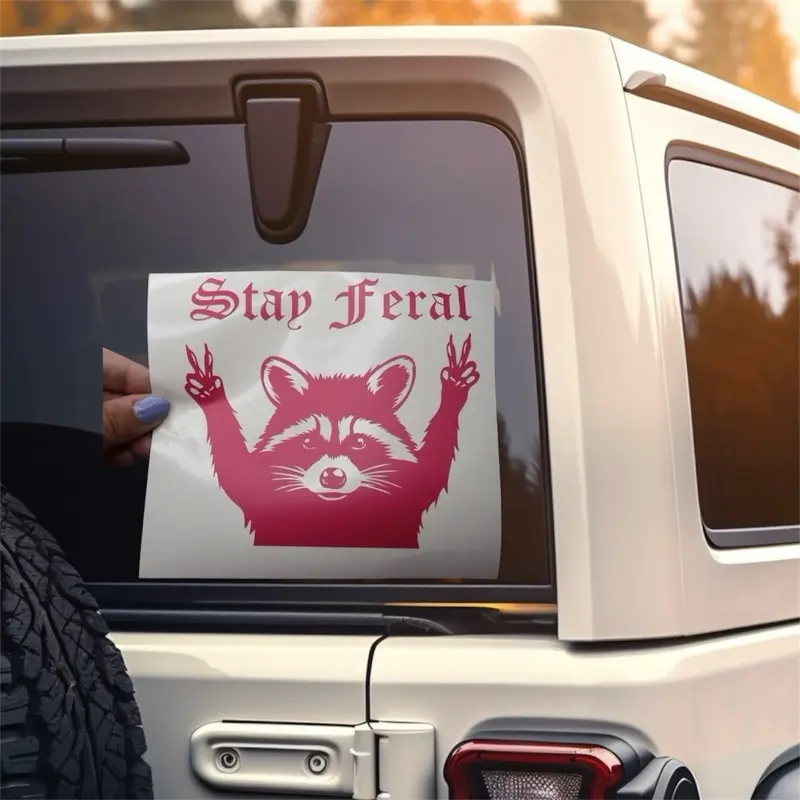 Stay Feral Car Decal 5x4 – Wild Sticker for Laptop, Water Bottle, Truck