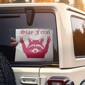 Stay Feral Car Decal 5x4 – Wild Sticker for Laptop, Water Bottle, Truck