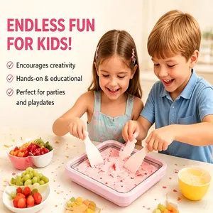 Rolled Ice Cream Maker Kit, New 2026 At-Home Stainless Steel Instant Freeze Plate with 2 Scrapers, DIY Rolled Ice Cream Tray, Perfect for Family Fun and Easy Homemade Desserts, Kitchen Gadgets