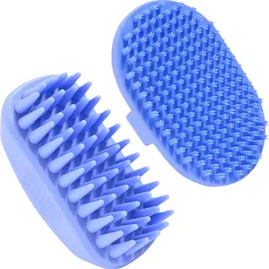 2-Pack Dog Grooming Bath Brush – Soft Silicone Pet Scrubber & Massage Tool for Long & Short Hair Dogs & Cats, Puppy Shower Essentials