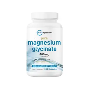 Micro Ingredients Pure Magnesium Glycinate 400mg Per Serving, 240 Capsules Micro Ingredients Pure Magnesium Glycinate 400mg Per Serving, 240 Capsules