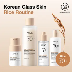 [Anua Official Shop] Korean Rice Glass Skin 4-Step Routine | Moisturizing Rice Enzyme Cleanser, Lightweight Milky Toner, Brightening Serum & Milk Moisturizer – Korean Skincare for Hydrating & Radiant Skin