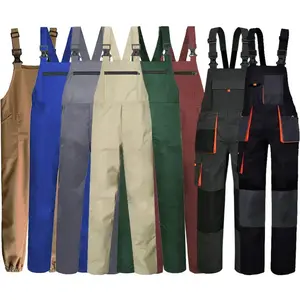 Japanese-Style Trendy Plus-Size Cotton Jumpsuit with Multiple Pockets for Men and Women, One-Piece Workwear Protective Clothing, Customizable Printed Design