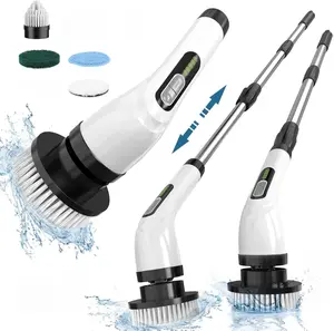 Electric Spin Scrubber for Cleaning Bathroom Cordless Power Shower Scrubber with Telescopic Handle & 7 Replacement Brushes for Tiles Tub Windows