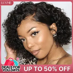 LUVME Short Curly Wig Glueless Trendy Side Part Pre-Cut Minimalist HD Lace [Live-Streaming] #DealsForYouDays