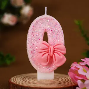 Creative Digital Candle Girl Bow Child Adult Gift Memorial Cake Decoration Candle, Party Candle, Unique Birthday Decorations