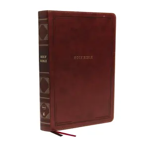 NKJV Holy Bible, Super Giant Print Reference Bible, Brown Leathersoft, 43,000 Cross references, Red Letter, Comfort Print: New King James Version by Thomas Nelson [Leathersoft Book]