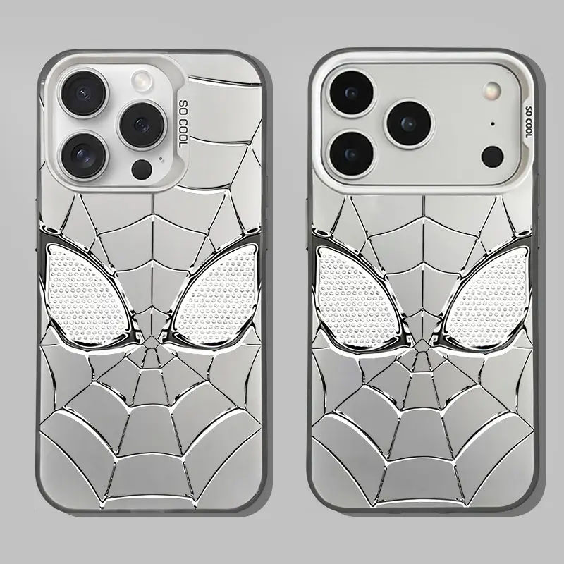 Spider-Man IMD Laser Grid Pattern TPU Phone Case - Durable Cellphone Shell, Stylish Cellphone Accessory, Military-Grade Anti-Drop, Shockproof Cover for iPhone 17 Air, 16 Pro Max, 15, 14 Plus, 13, 12, 11 Plus (Various Models)