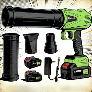 Cheetah Cordless Leaf Blower 2026 – 680W Turbo Jet with 2 Batteries & Adjustable Speed for Yard Car & Snow Cleaning