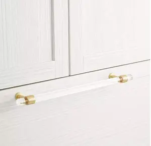 New 12" Satin Brass Beryn Acrylic Appliance Pull By Signature Hardware