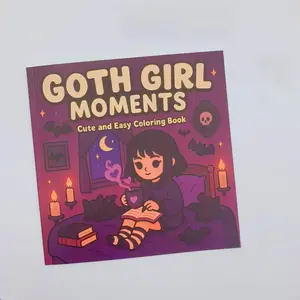Goth Girls Coloring Book, Explore Dark Aesthetic with Thick Pages, Single-Sided Design for Easy Coloring with Pencils & Watercolors