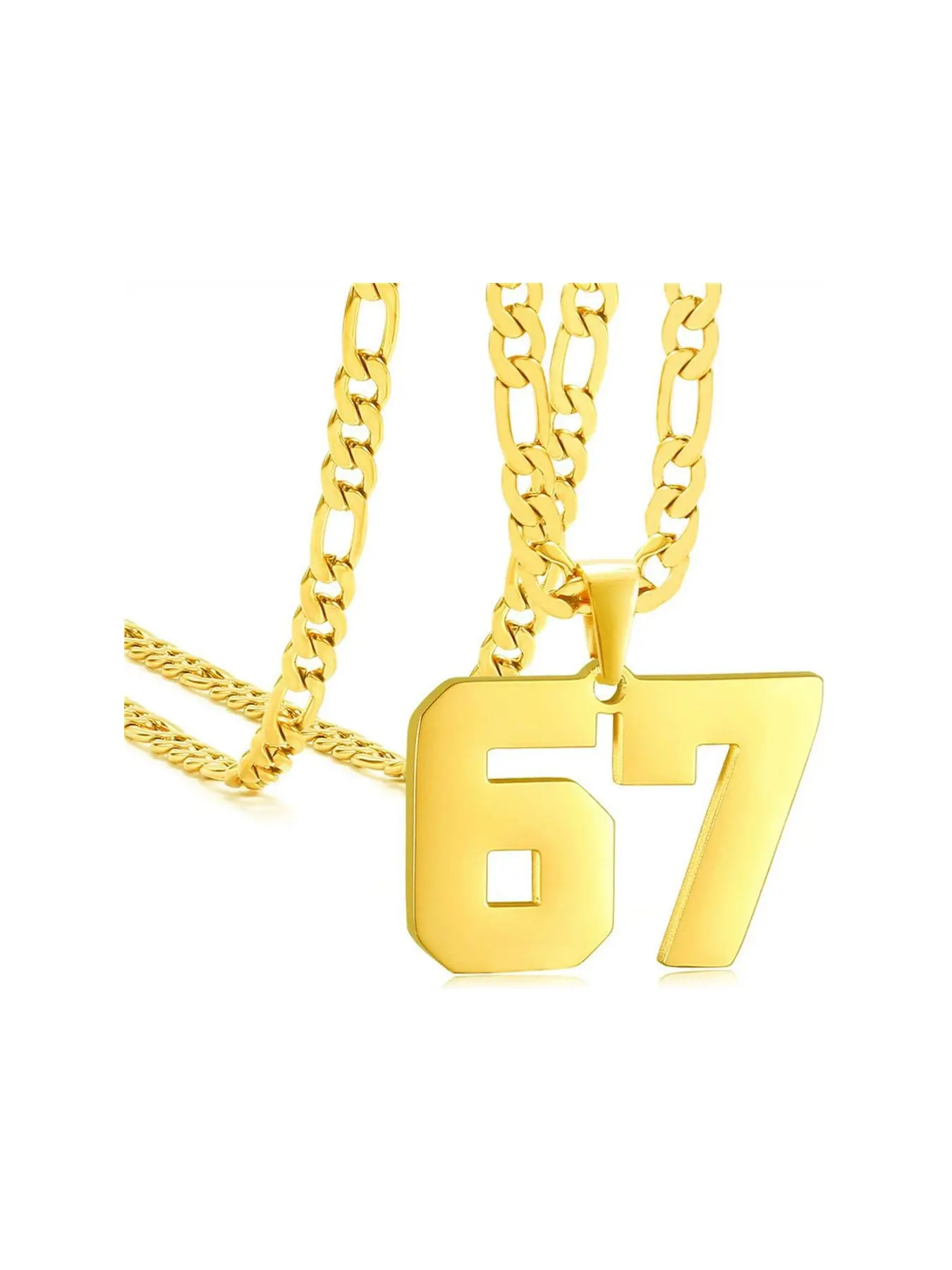 Men's Personalized Jersey Number Necklace, Stainless Steel Sports Pendant Chain, Inspirational Jewelry for Baseball/basketball/football Teams, Fashion Necklace