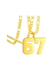 Men's Personalized Jersey Number Necklace, Stainless Steel Sports Pendant Chain, Inspirational Jewelry for Baseball/basketball/football Teams, Fashion Necklace