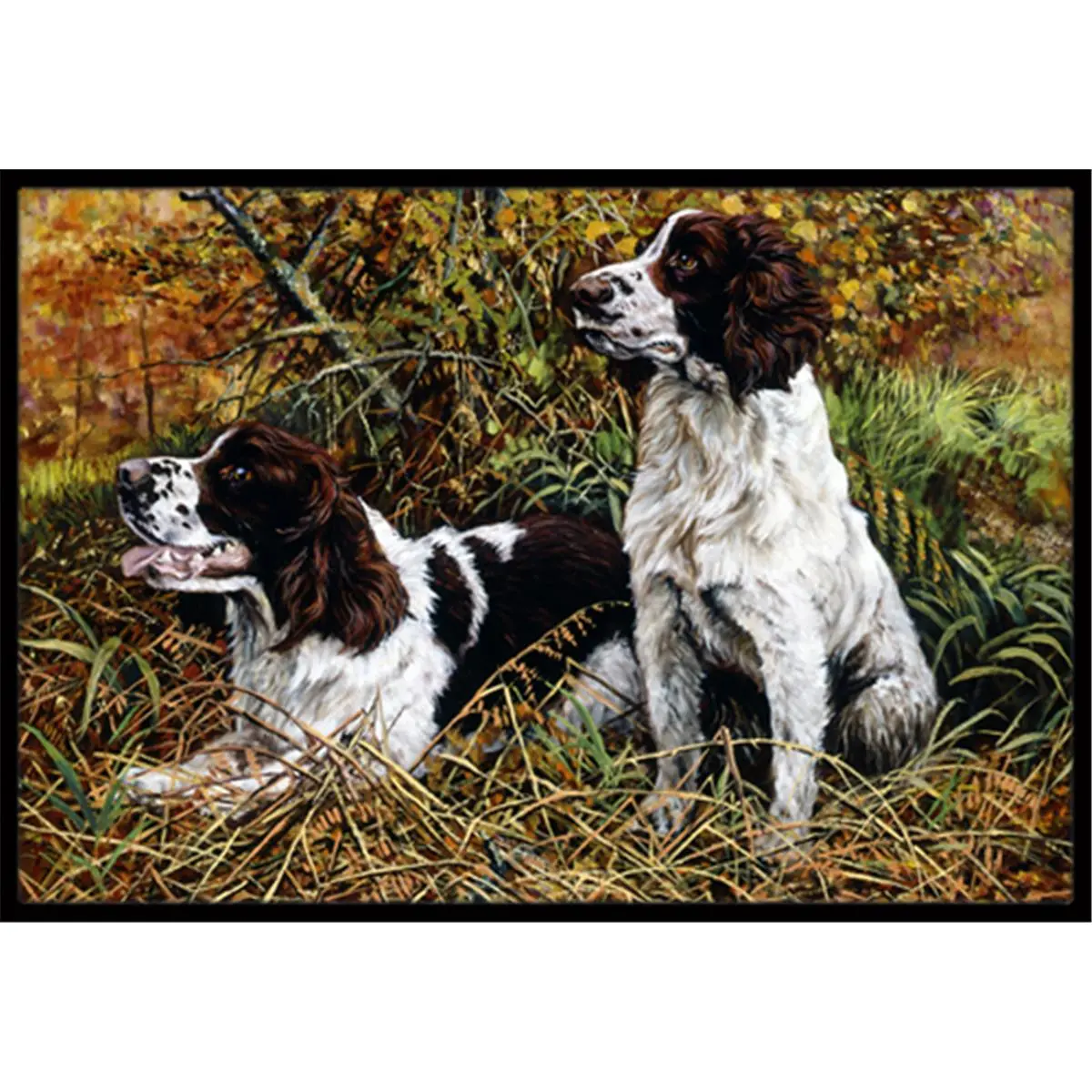 Carolines Treasures HMHE0002MAT Two Springer Spaniels in the Grasses Indoor or Outdoor Mat- 18 x 27