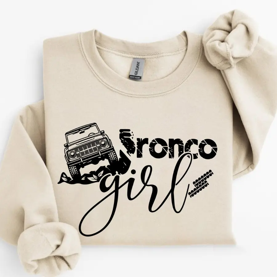 Ford Bronco Girl Sweatshirt, Ford Bronco Lover Sweater, Soft Cotton, Fabric, Womenswear, Soft Cotton, Gift For Her