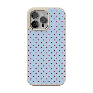 Casely iPhone 15 Pro Max Case | Tiny Stars | Red & Blue | Align Soft-Touch Flexible Bumper Case | Compatible with MagSafe