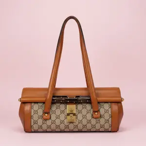 Pre-owned GUCCI GG leather Shoulder Bags Gucci Bamboo Top Handle Shoulder Bag Light Brown