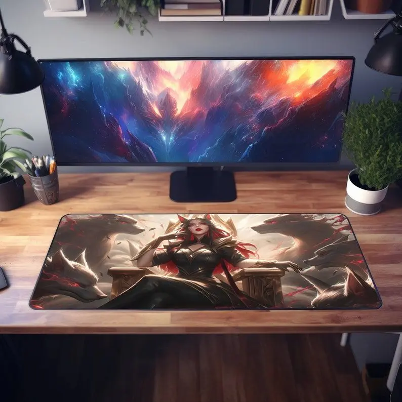 Immortalized Legend Ahri Desk Mat - League of Legends Gaming Mouse Pad - Epic Ahri Art
