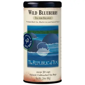 The Republic of Tea Wild Blueberry Tea, 50 Tea Bags, Gourmet Black Tea, Caffeinated