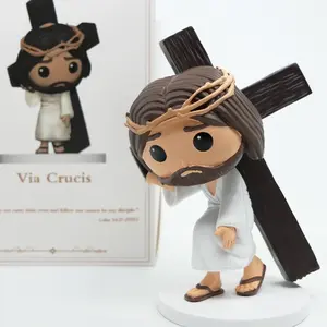 Jesus figurine,Cute Religious Decoration,Religious Supplies,Home Decor Ornament,Pop Art Figurine,Catholic Gift,Chibi Christmas Gift