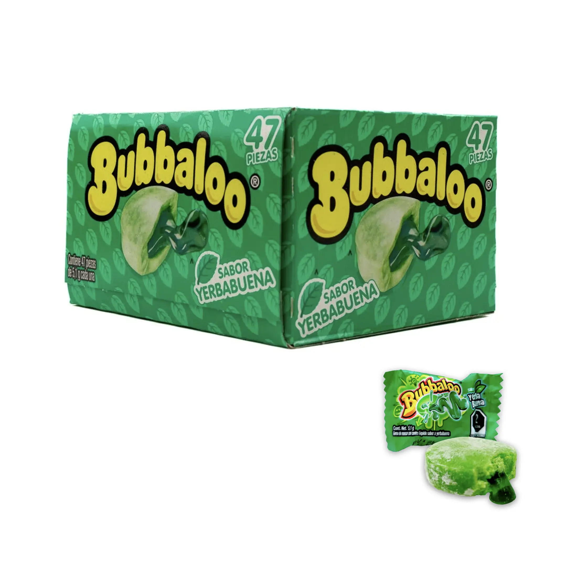 Bubbaloo Spearmint Flavor Liquid Filled Bubble Gum 47 Pieces Bubbaloo Spearmint Flavor Liquid Filled Bubble Gum 47 Pieces