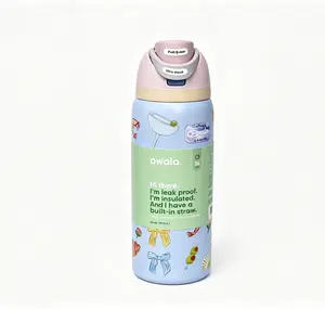Owala FreeSip Insulated Stainless Steel Water Bottle with Straw, BPA-Free, 32 oz, Dinner Series Edition, Anime Print, Perfect for Sports, Outdoor Activities, Travel and School outdoorfun