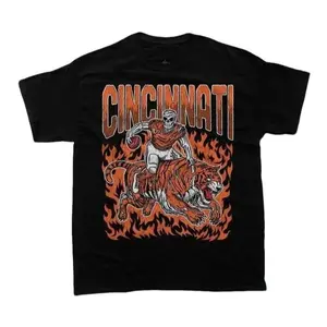 Cincinnati Football Shirt, Graphic Tees, Skeleton Shirt, Merch Tee, Gift Shirt, Bootleg Shirt, Bengal Tigers, Vintage Shirt