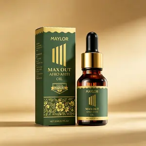 Men's Herbal Hair Oil 20ml – Max+ Afro Ayiti – Natural Plant-Based Formula – Lightweight Hydrating Moisturizer – Boosts Moisture for Dry Hair & Scalp – Summer Daily Hair Treatment