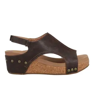 Corkys Womens Volta Ii Studded Slingback Casual Sandals Casual Mid Heel 2-3" - Brown