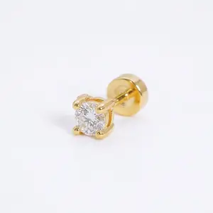 4-Prong Round CZ Stud Earrings
