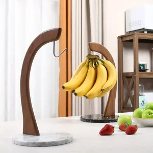 Solid Wood Banana Stand, Durable Wooden Fruit Holder, Rustic Kitchen Storage Solution, Perfect for Home Use, Easy Assembly