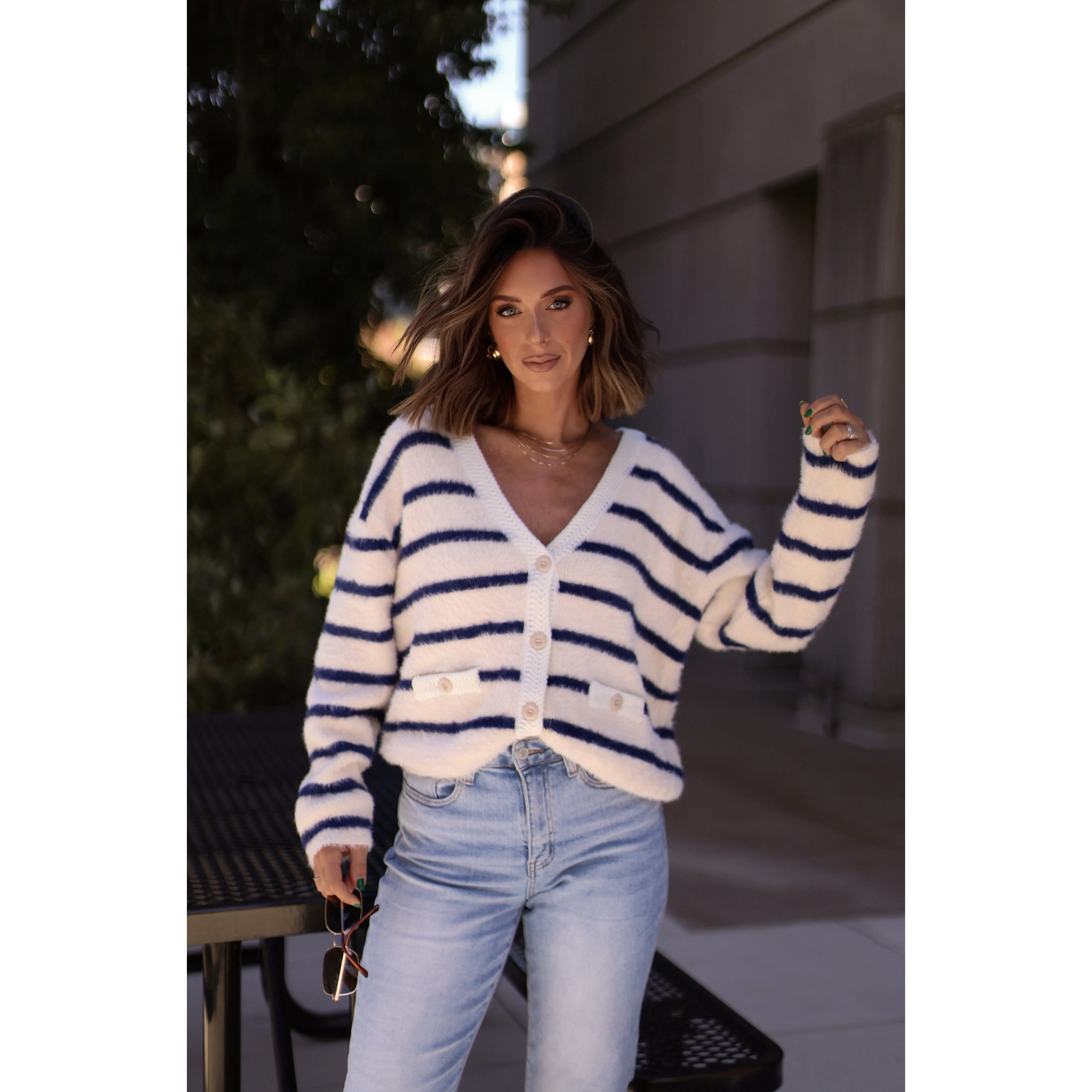Buttoned Line Cardigan
