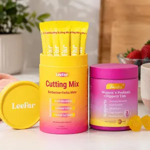 LEEFAR Glow Up Duo Healthcare Supplements - Women's She Juicy Probiotic, Slippery Elm & Cutti