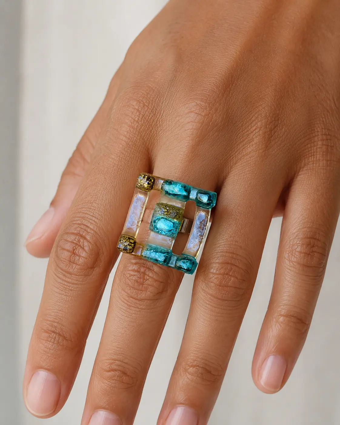 Fused glass ring