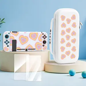 3-in-1 Switch Accessories, Portable Storage Bag & Switch Protective Case & 2 Tempered Films, Large Capacity Travel Storage Bag for Nintendo Switch