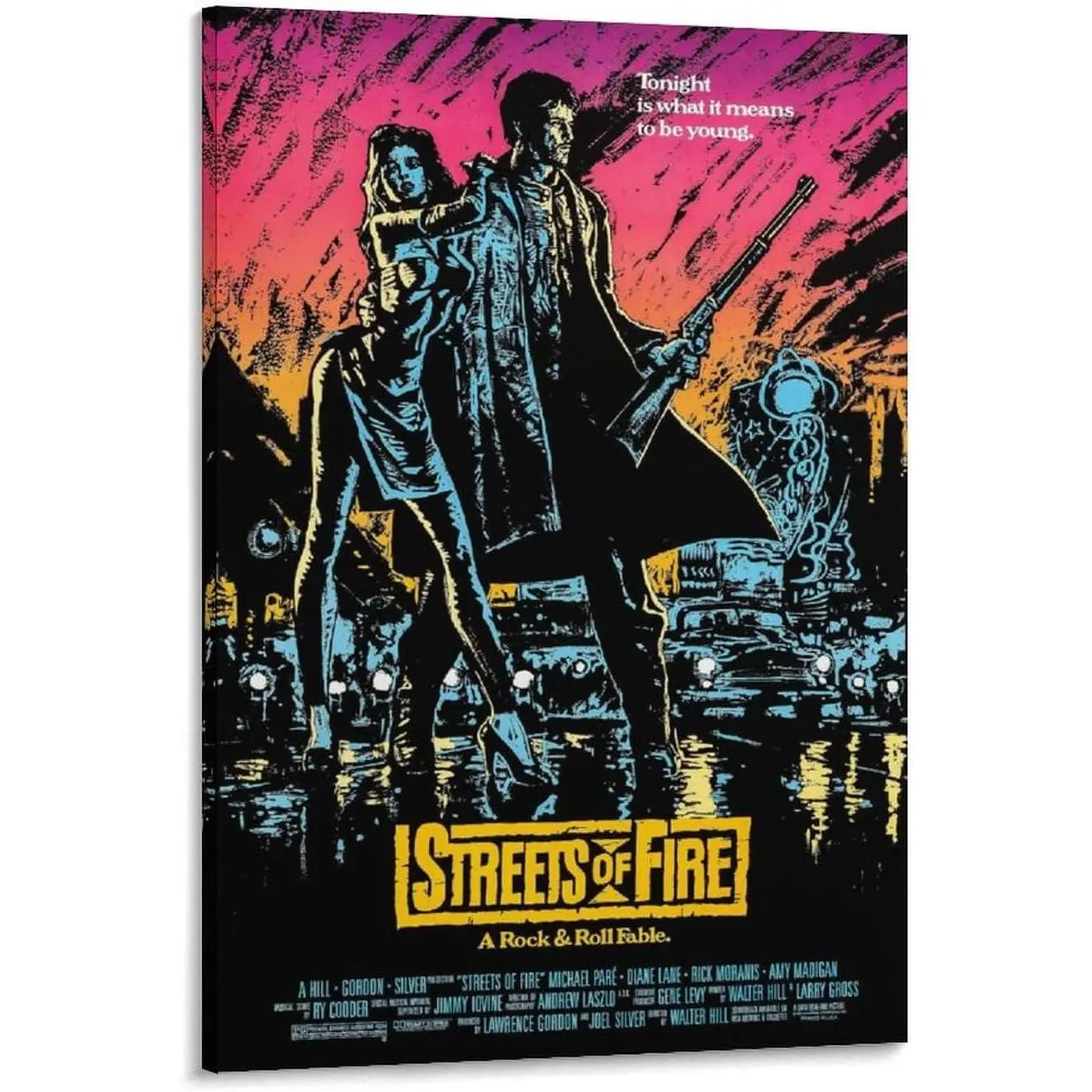 Custom Poster Streets of Fire-1984 Movie Posters Canvas Art Poster And Wall Art Picture Print Modern Family Bedroom Decor Posters