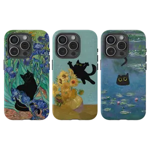 Van Goghh Tough Phone Case, Cat Meme Parody Cover, Aesthetic Phonecover, Gift for fans, Protective Cover