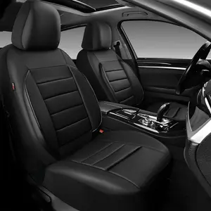 Leather Car Seat Covers Full Set Universal waterproof, 3D Foam Support Universal Fit for Trucks Vans Sedans Automotive,Airbag Compatible