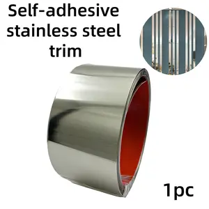 6cmx3meters Self-Adhesive Stainless Steel Flat Strip - Metal Decorative Line - Removable Metal Mirror Finish for DIY Home Decor, Perfect for Mirrors, Walls