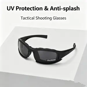 Unisex Tactical Goggles, Safety Glasses Goggles, Anti-Explosion Impact Resistance, Polarized Lens Single Piece Set, Military Enthusiast Protective Eyewear