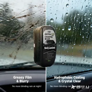 Oil Film Remover for Car Windshield, 150ml Glass Cleaning Board with Hydrophobic Coating, Anti-Fog & Quick Stain Removal, Visual Clarity Enhancing Tool for Auto Windows, Mirrors & Home Glass