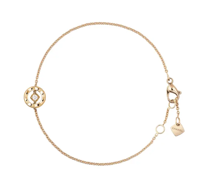 Pre-owned Chanel COCO bracelet Quilted motif, 18K BEIGE GOLD, dia，full set
