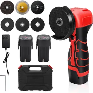16.8V Mini Angle  Cordless with 2 X 1.5Ah , 5  Discs and 1 Grinding Wheel, 25000 rpm, O 76 mm, Cordless Angle  Tool or , Polishing, Grinding and Derusting