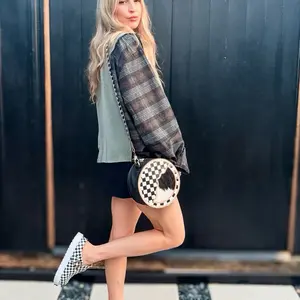 Speed Check Canteen Crossbody Purse (Cowhide + Checkered)