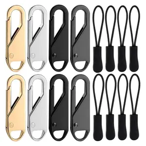 16 Counts Zipper Pulls, Zipper Pulls Tab Replacement Zipper Repair Kit - Suitable for Bags, Backpacks, Purses, Shoes & Travel Cases - Easy to Apply & Secure
