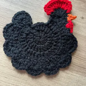 Crochet Chicken Coasters Tableware